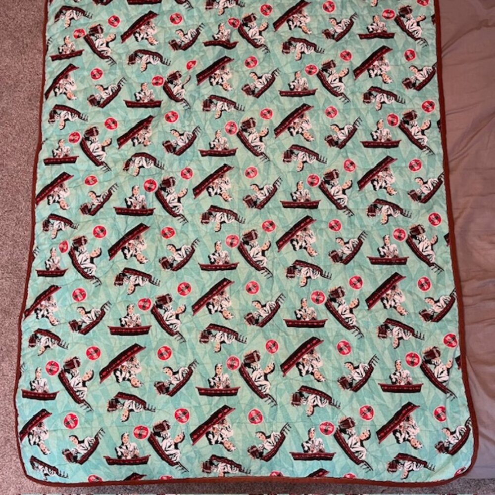 Vintage Coca Cola Company Quilt Throw Blanket handmade Coke collectible